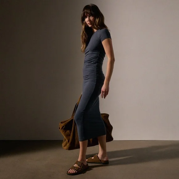 james perse ruched t shirt dress Ruched Tank Dress